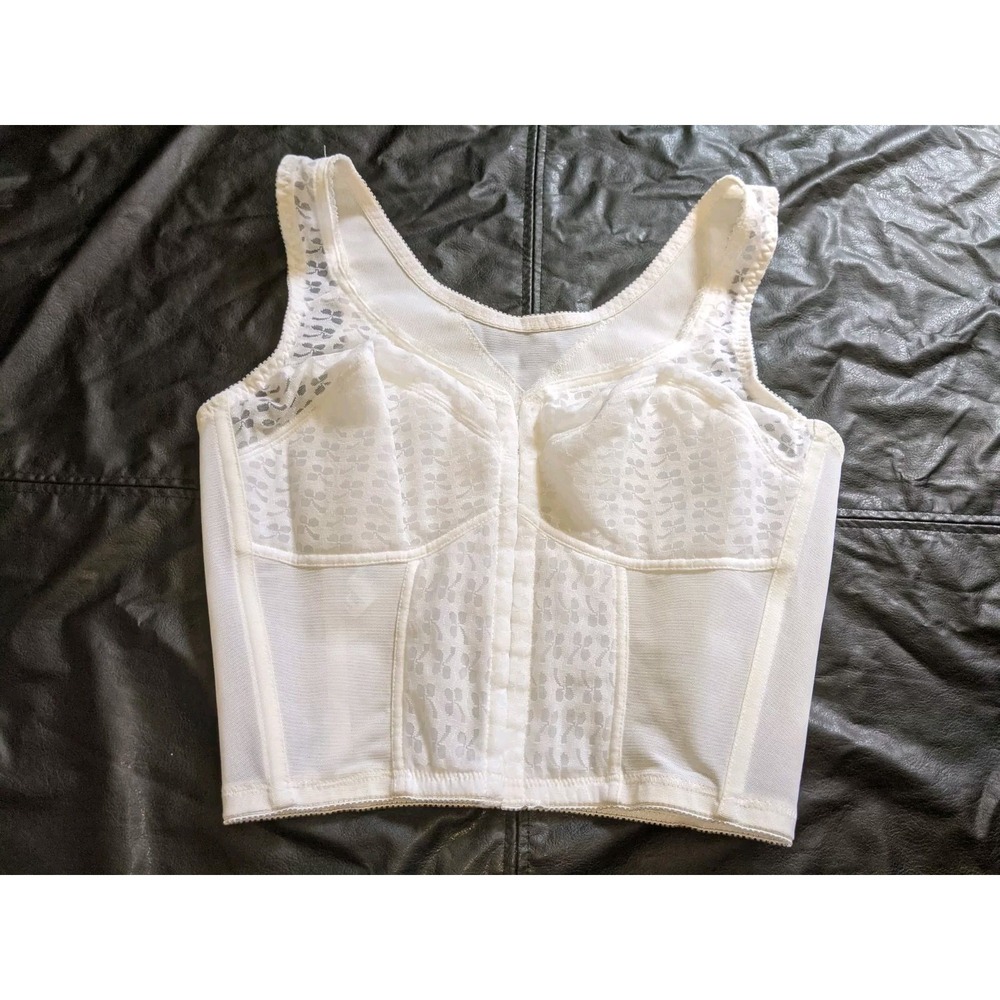 Vintage Bestform Corset 36 C Front Closure Hook And Eye Ivory